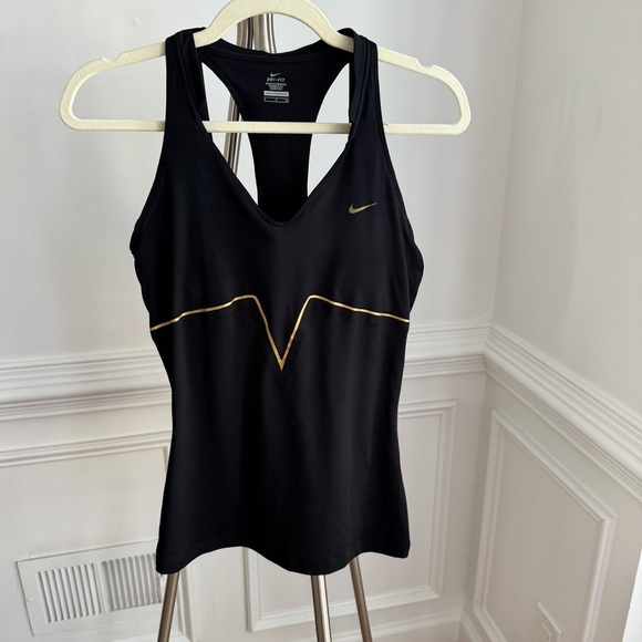 Nike Tops - Nike Pro Dri-Fit Women's Black and Gold Padded Tank Top Size Small
